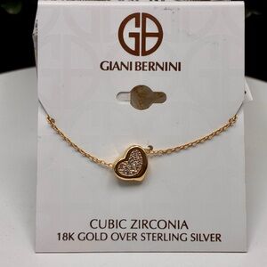 Giani Bernini Gold Heart Necklace with Silver Accents